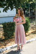plisata din imitatie de matase JOLENE Midi