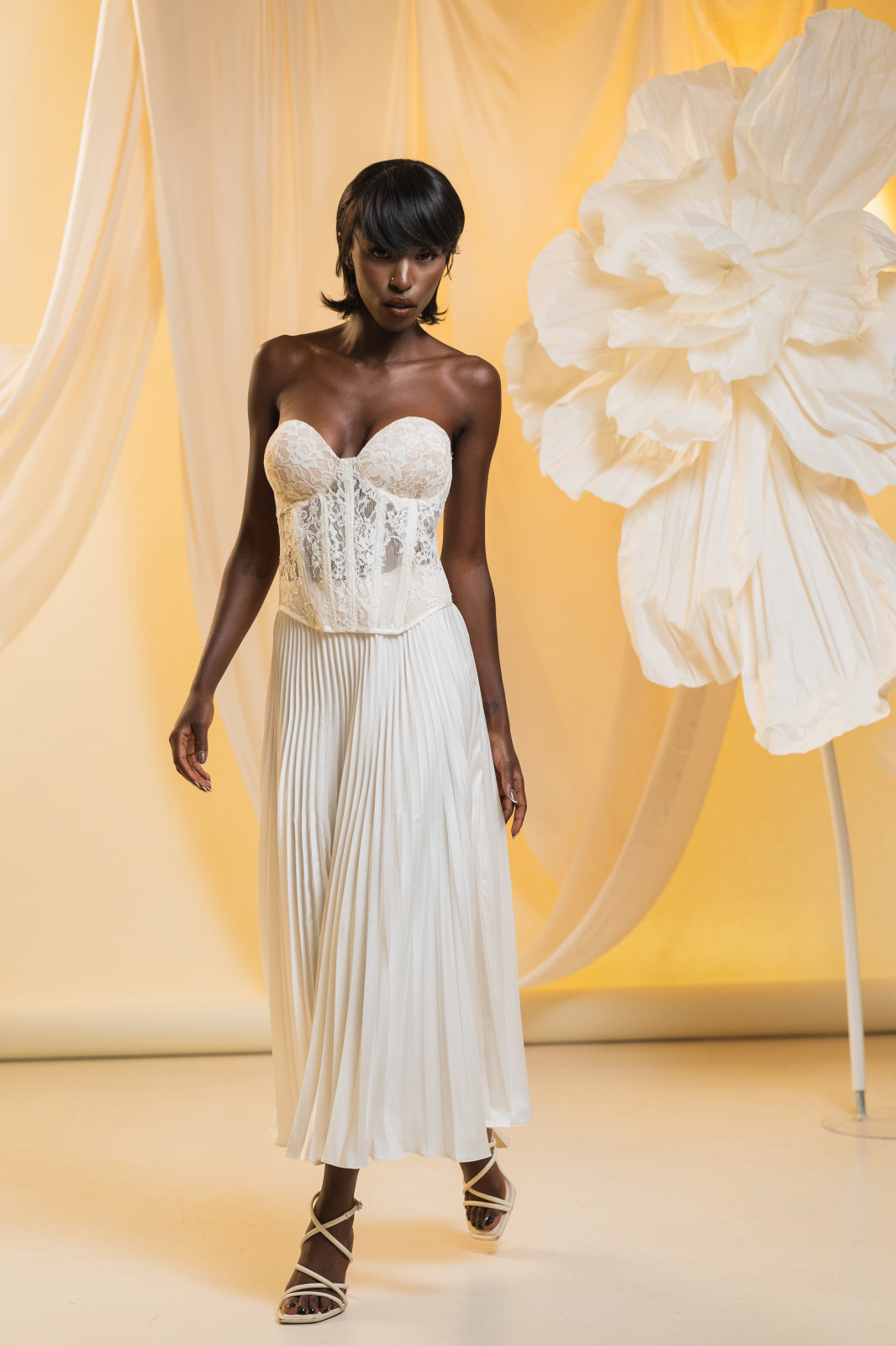 Ivory Flame Chantilly Corset